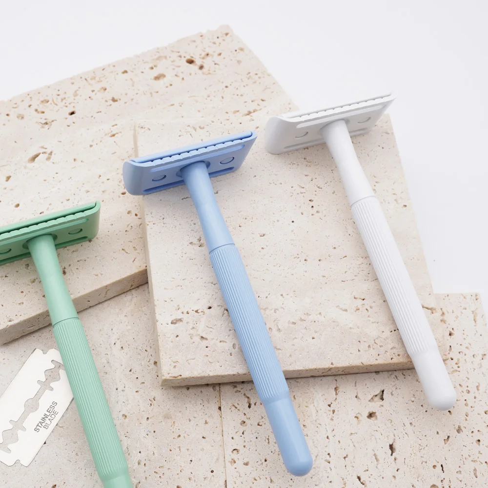 Оптовая продажа, роскошный экологически чистый парикмахерский прямой сменный новый безопасный бритвенный станок