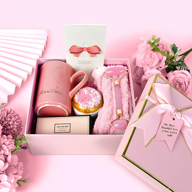 Unique Birthday Gifts Sets for Mom Relaxing Spa Get Well Soon for Women Ceramic Marble  Mug Set Gift Box