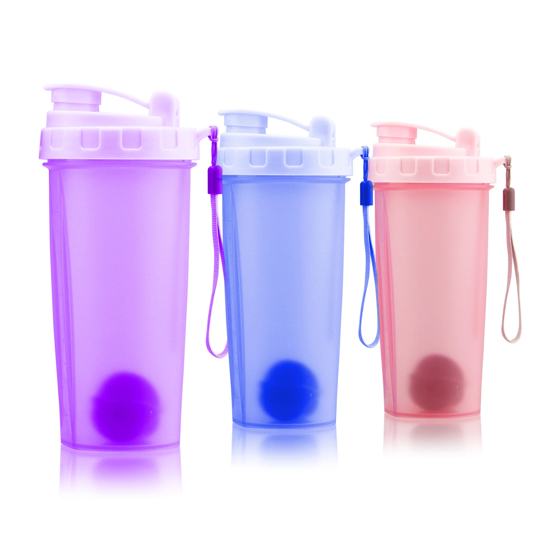 High quality BPA free protein shaker bottles with mixing ball 700ml food grade