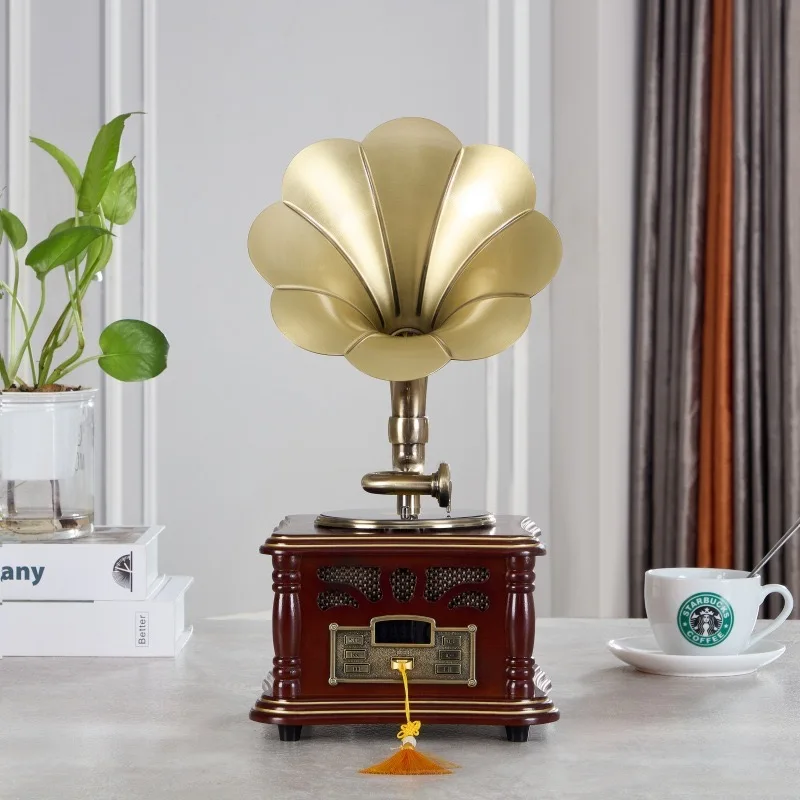 Manufacturers direct sales European creative wooden practical gramophone bluetooth speaker phonograph new gramophone for sale