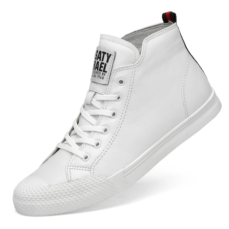 High Top Lace up Round Toe Pull Tap Upper Stitching Mens Sneaker for Running Walking