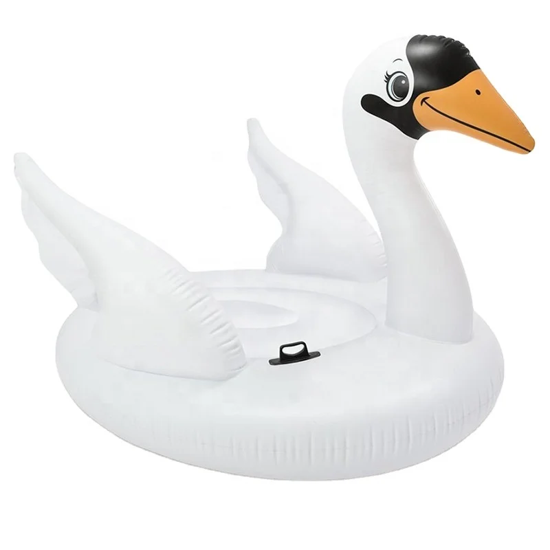 INTEX 56287 Mega Swan Island Custom Size Inflatable Ride-On Giant Pool Float Lounge Kids Cartoon Inflatable Swan for All Ages