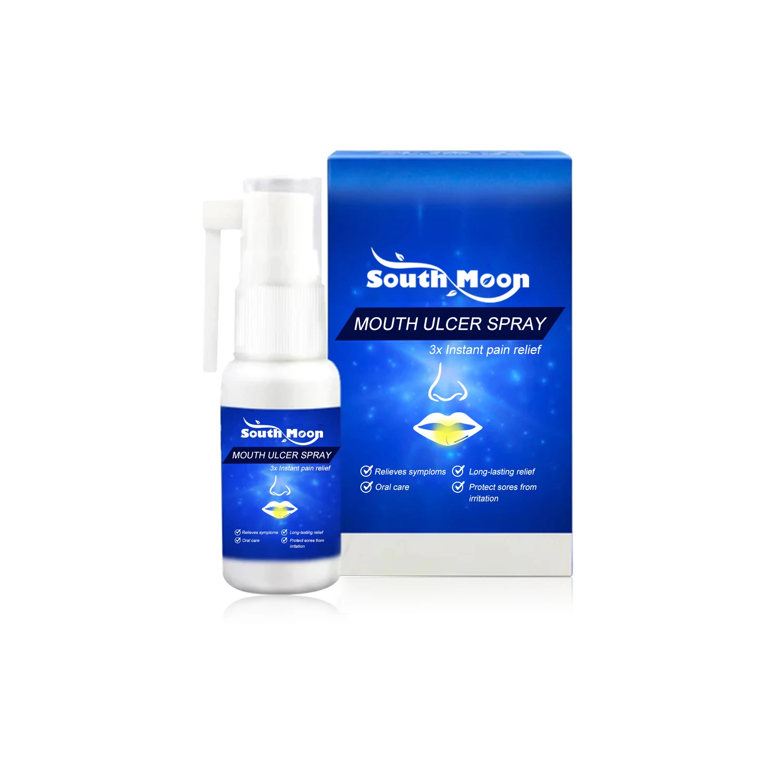 South Moon 30ml Mouth Ulcer Spray Relieve Periodontal Blister Bad Breath Gum Ache Relief Oral Pain Swelling Care Spray