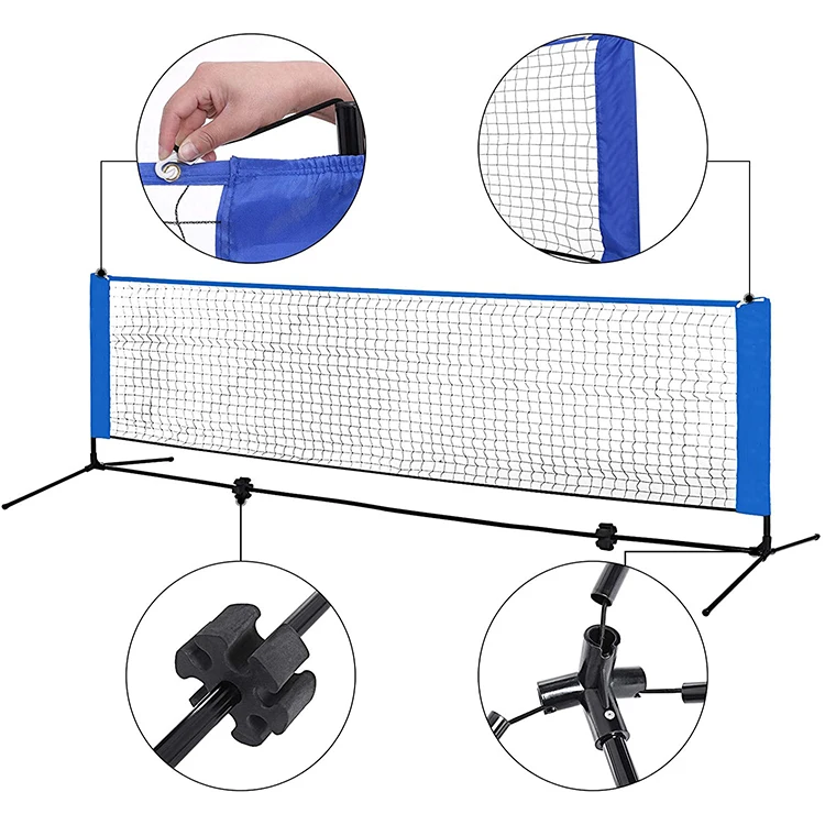 Easy Setup Nylon Sports Netting Badminton Net Set For Tennis Soccer Tennis  Pickleball Kids Volleyball