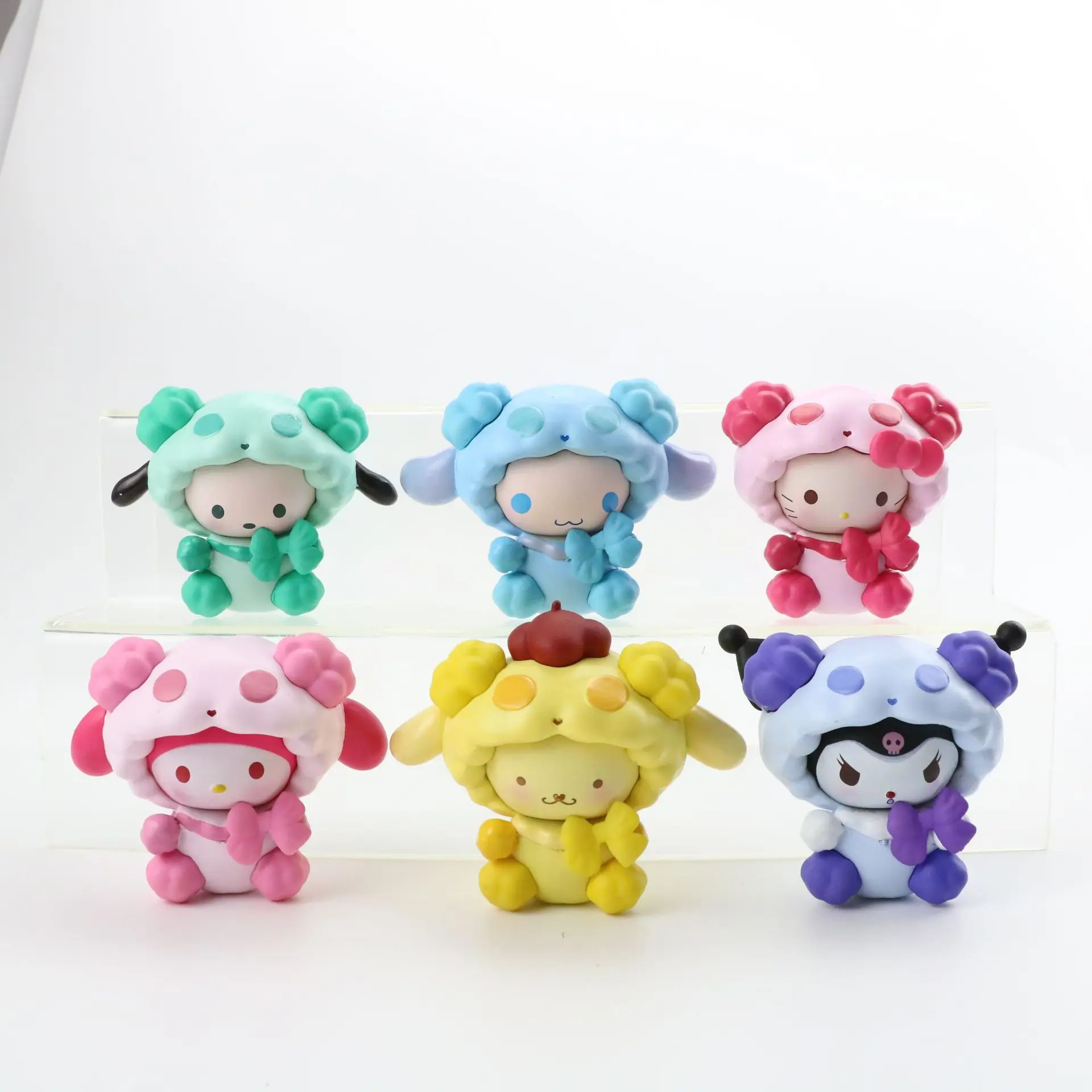 6 шт./компл. модели Melody Japanese Cute Kulomi Yugui Dog KT Cat Sheep формы Твердые кукольные украшения