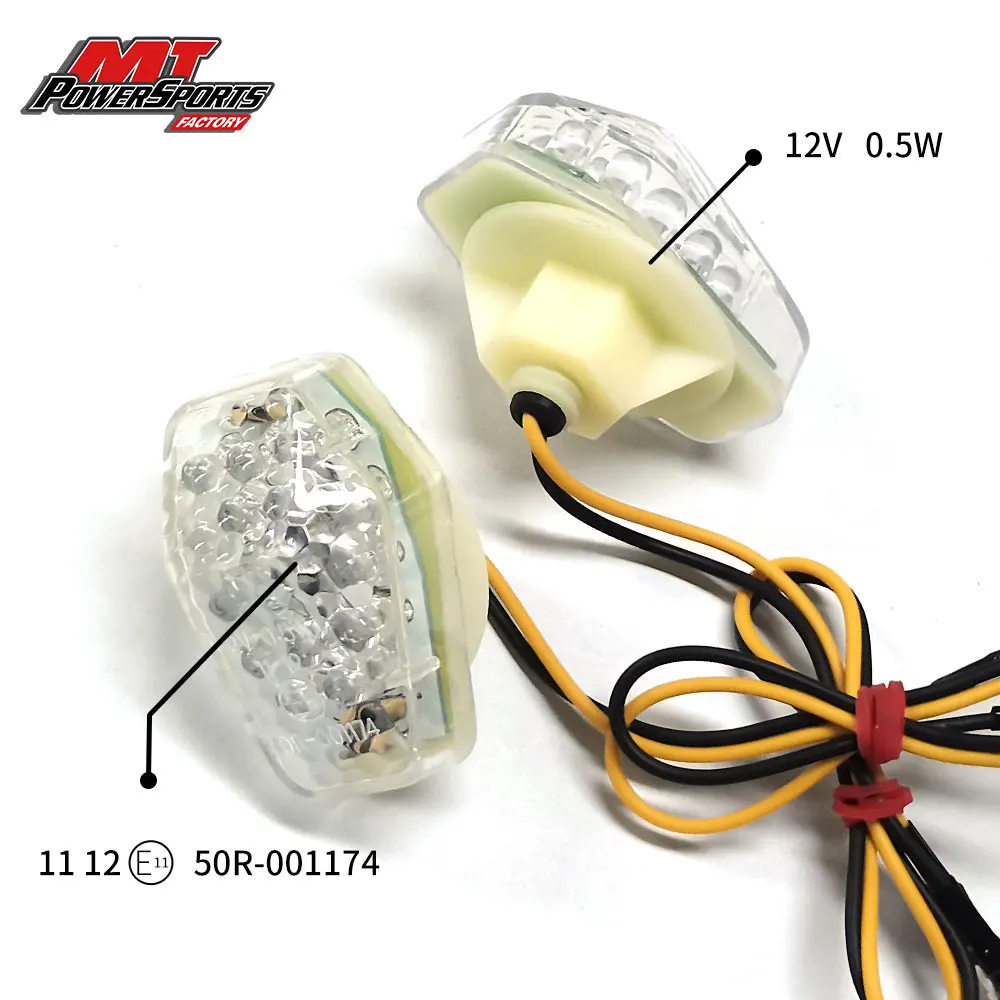 For Suzuki GSX-R600 GSX-S750 SV650 DRZ400 LTZ400 Motorcycle LED Flush Mount Turn Signals Flashing Lights Indicator