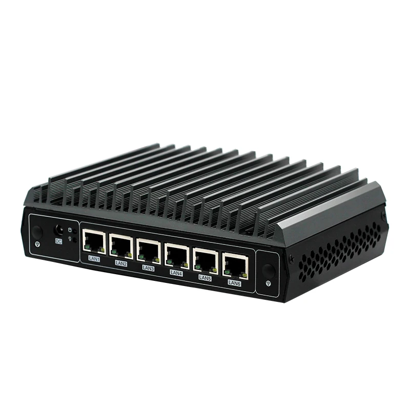 Intel 4th 5th pfsense firewall route embedded fanless mini box pc with 6 lan