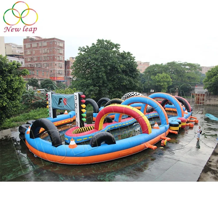 Customizable Outdoor Inflatable Go Kart Race Track Giant Inflatable Zorb Ball Race Track Repair Kits Printed Playground Sale Use
