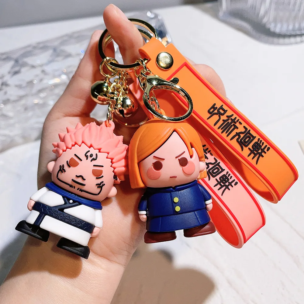 High Quality New Anime 5 Styles Q Version Creative Cartoon Car Schoolbag Pendant Chain Itadori Yuji Jujutsu Kaisen Key Chain
