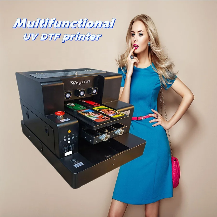 A4 XP600 Inkjet Printers UV Printer For Phone Case Pen Plastic Wood Glass box Varnish XP600 uv flatbed printer for Sticker