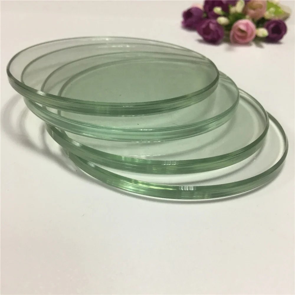 Factory Customized Glass Dongguan glass supply 4mm / 5mm / 6mm flat clear glass circles for outdoor tempered glass panels