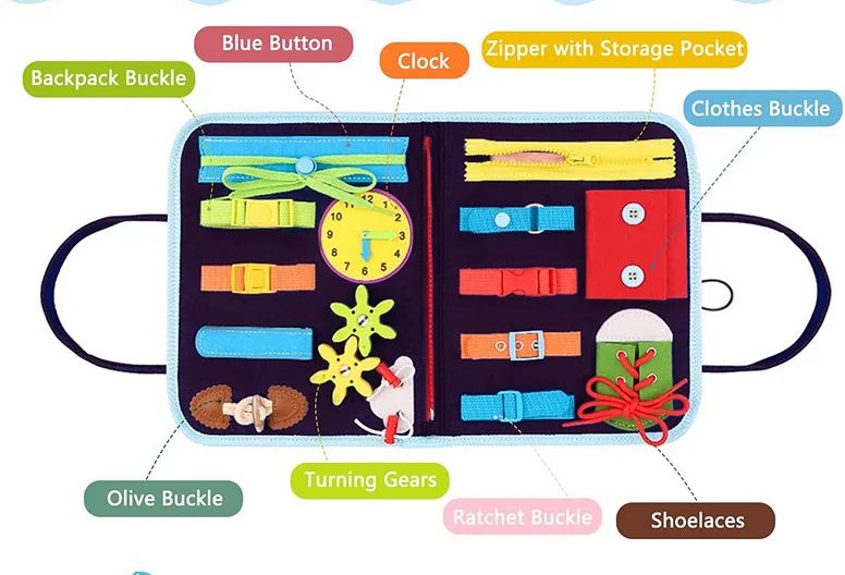 Busy board for boy with clock Alphabet number develop life skills educational toy Montessoris
