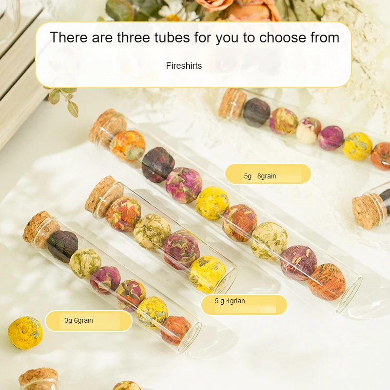 5g Flower Organic Blooming 4 PCs/Tube Flowering Tea Balls Jasmine Lily Chrysanthemum Handmade Custom Logo For Holistic Wellness