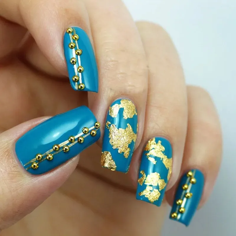 5G Nail Art Accessories Gold Silver Copper Foil Sequins Glitter Leaf Flake Sheet Bulk Foil Paper For Gilding Manicure Decoration