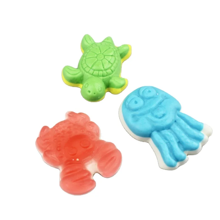 
Confectionery double colors gummy dolphin candy without sugar 
