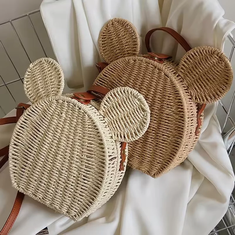 Женская пляжная сумка из ротанга