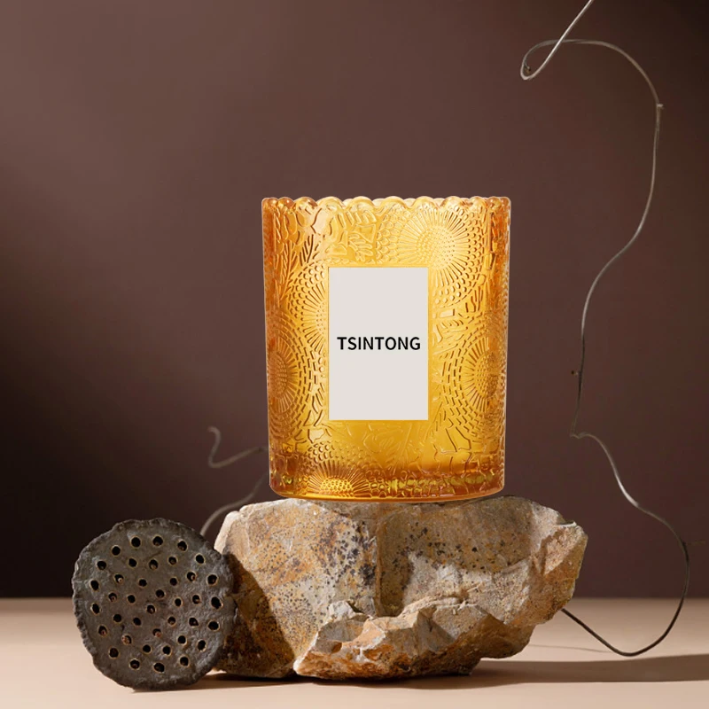 Candle Custom Label Scented Soy Glass Wax jars With lid Gift Candle birthday Warmer luxury wholesale Candles pillar set