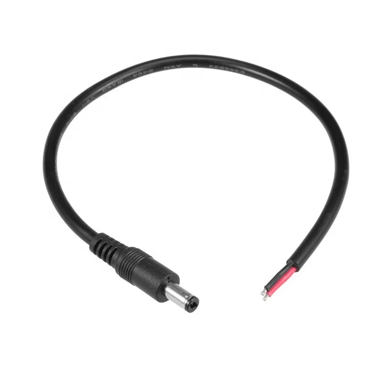 Free Sample DC Power Cable 5.5 mm 2.1 mm 2.5 mm Male Female Jack to Tinned Open Wire