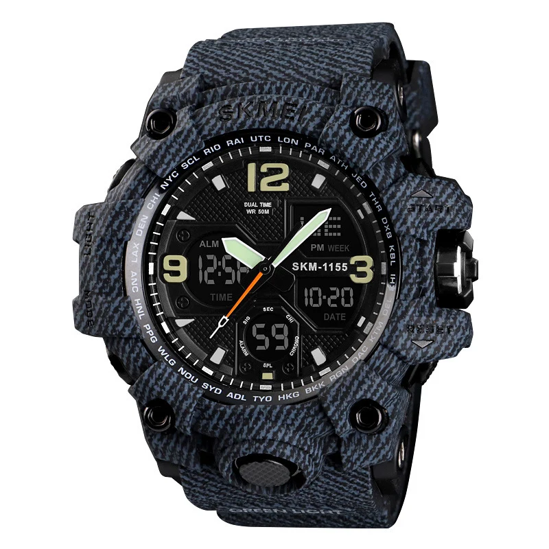 1155b Hot Selling Outdoor Shockproof Watches Men Wrist Waterproof Gray Digital Reloj Sport Watch
