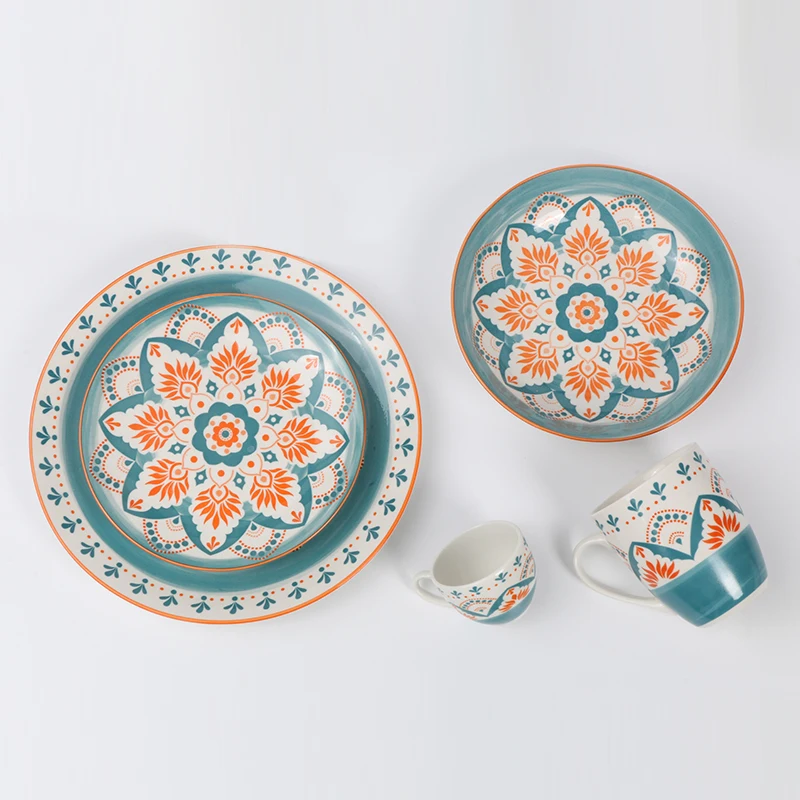 Tableware Custom Logo Printing Pattern Plates Sets Dinnerware Porcelain Ceramic Dinnerware Set