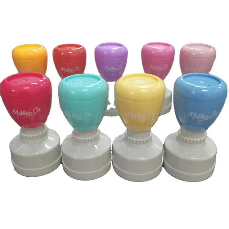 Stamp Factory Wholesale Custom Seal Material Cartoon Color Shell Round Pastel Flash Teacher 7mm Foam Flash Stamps