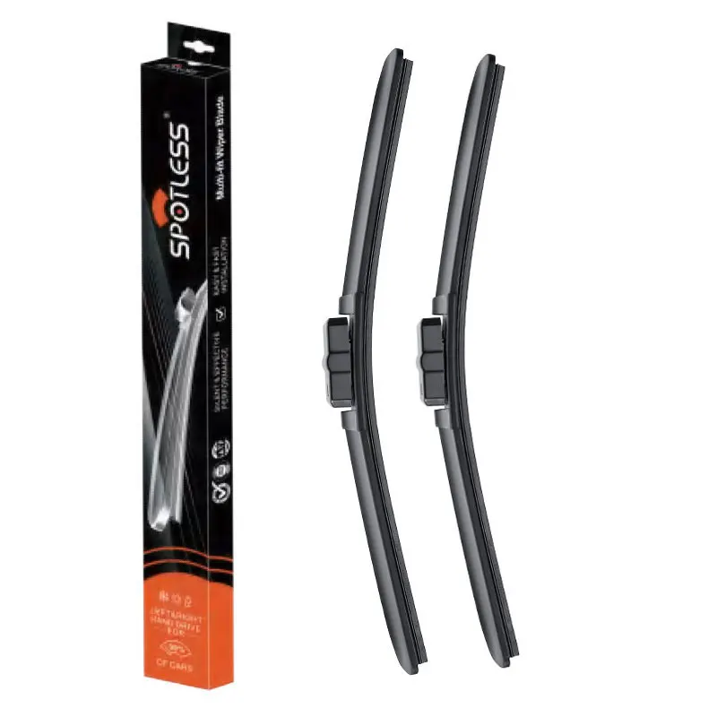 SPOTLESS long life multi-fit soft wiper blade18 adapters premium quality water repellent windshield wipers for car