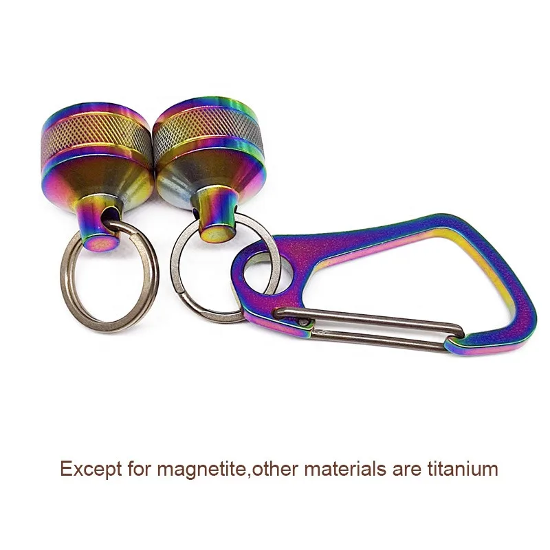 NEW Strong Magnetic Carabiner Titanium Alloy Carabiner Keychain Outdoor Camping Climbing Snap Clip Lock Buckle Hook Fishing Tool