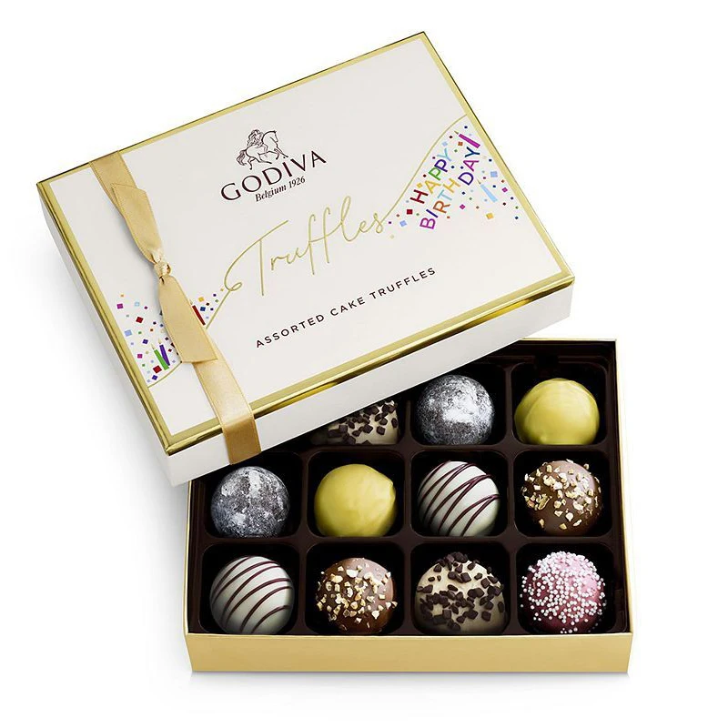 Bonbon Chocolate Truffle Packaging Boxes Cardboard Paper Custom Logo Printed Luxury Candy Dessert Sweet Black Kraft Paper OEM