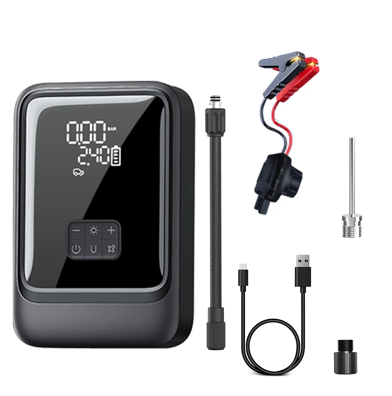 NEWO S03 4-in-1 Portable Car Emergency Jump Starter 8000mAh Lithium Battery with Power Bank Tire Inflator Pump LED Light