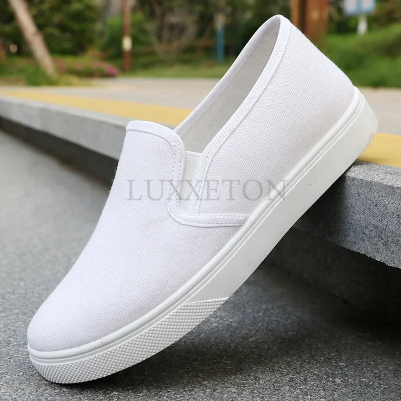 G14Z Men Casual Canvas Spring and Summer Slip on Unisex Men Fashion Sneakers Flats Breathable Light Black Couple Shoes Footwear