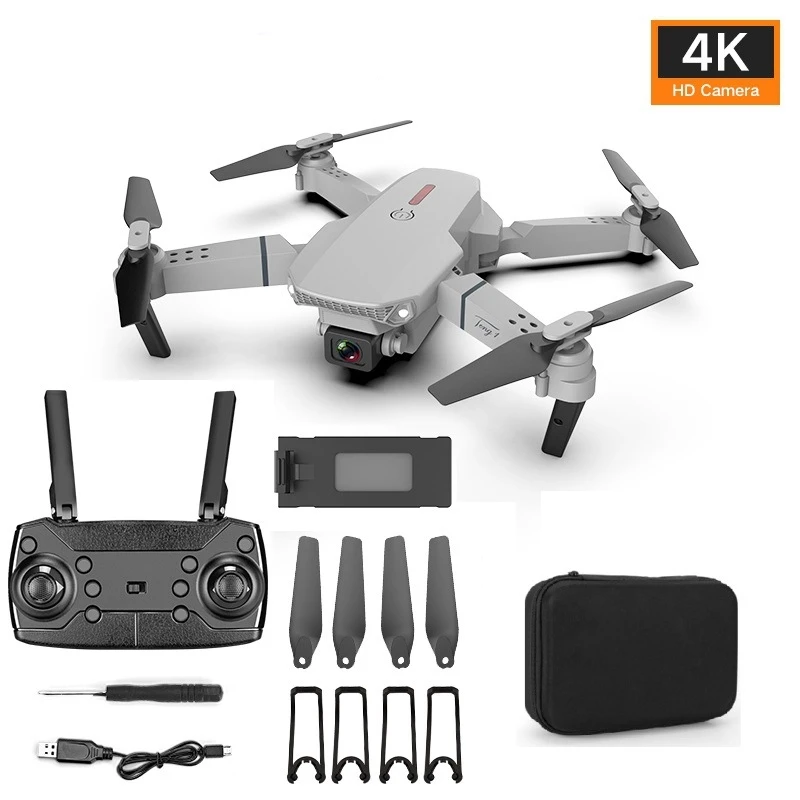 Foldable drone E88  quadcopter real-time FPV WiFi Dual Mini Drone Camera 4k Video