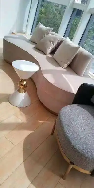 Modern design semi circle fabric living room sofa furniture half moon round velvet sectional sofas