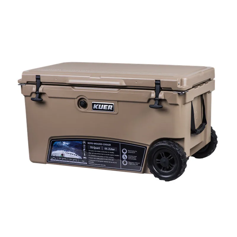 Rotomolded cooler box with large capacity 75qt Insulated Cooler With Wheels