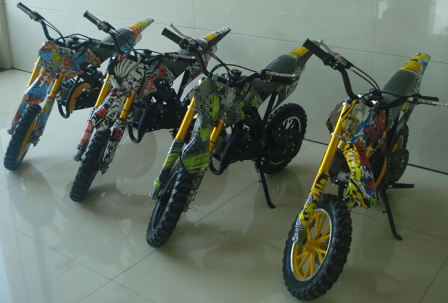 2021 New Cheaper 49cc 2stroke air cooled pull start water transfer printing super mini moto cross pocket dirt bike