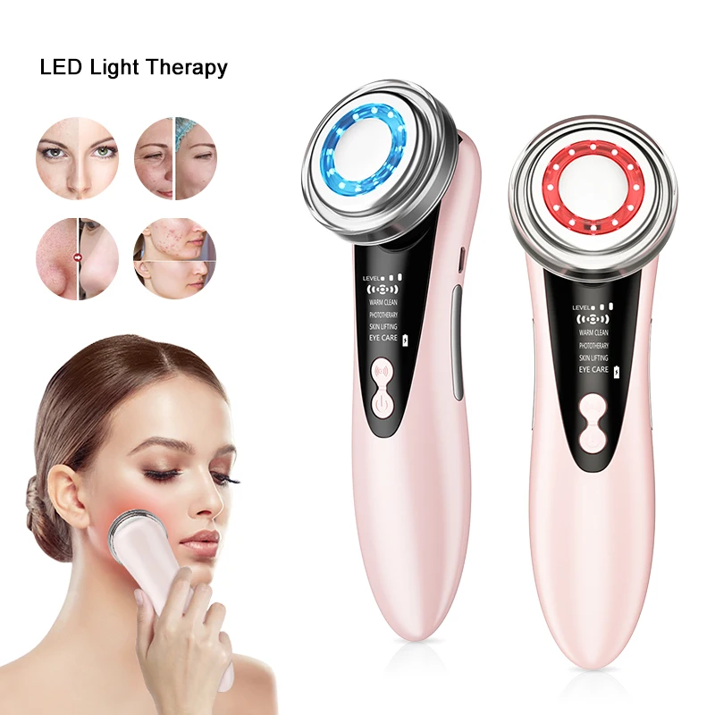 Trending 2024 New Home Beauty Skin Tightening Rejuvenation Face Massager Iontophoresis Led Photon Light Skin Care Beauty Machine