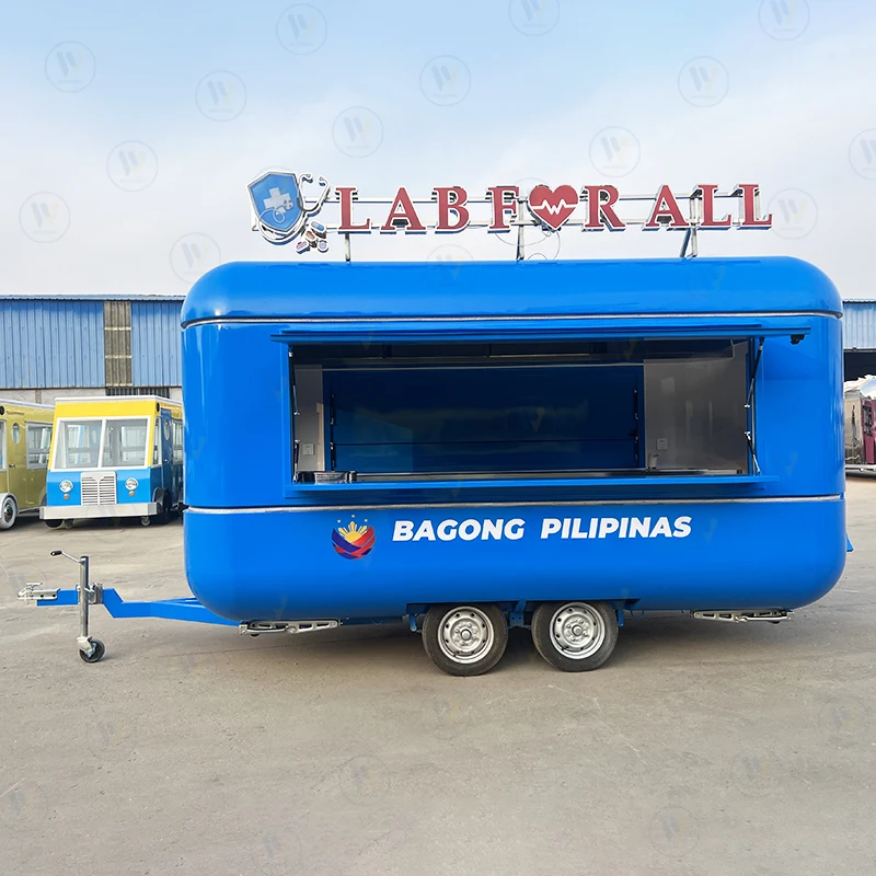 Factory Professional Design green Food Cart Mobile Camping BBQ Food truck USA  Street Small Food Trailer