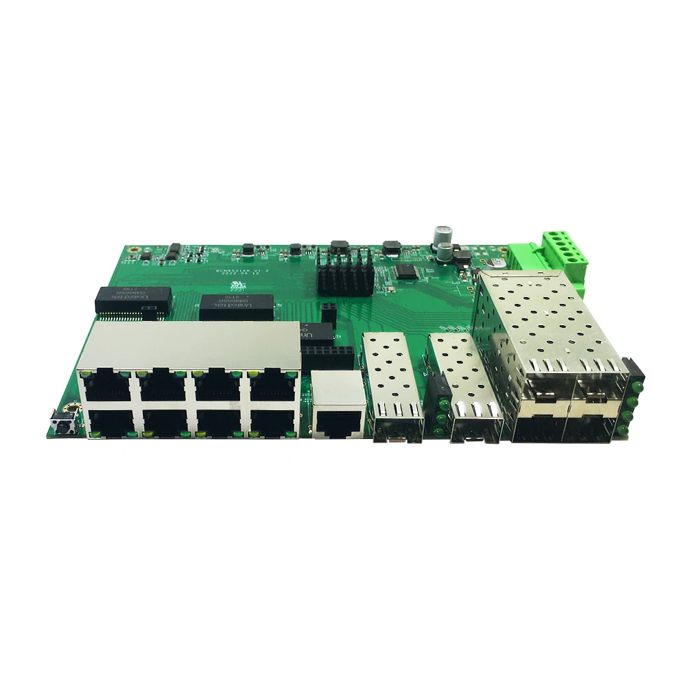 Industrial gigabit Ethernet optic fiber switch 8 port4 x2.5G +  2 x 10Gb uplink dual DC 12~54V layer 2 managed network switch