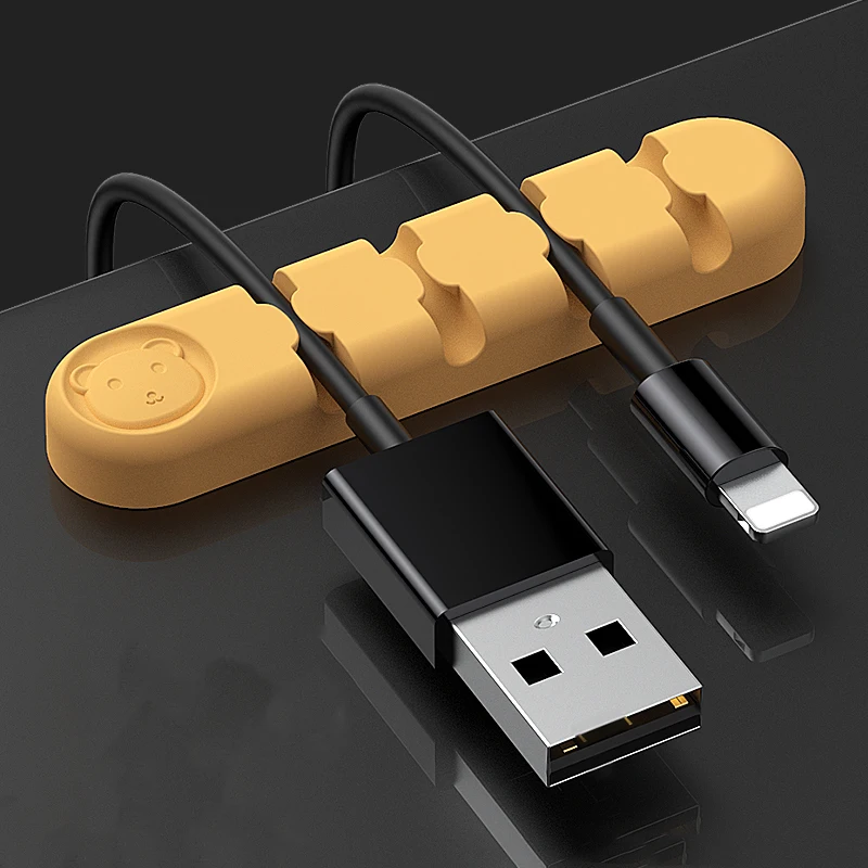 Намотка шнура проволоки Usb держатель зажим Рабочий стол аккуратно Winder гибкий силиконовый кабеля Организатор