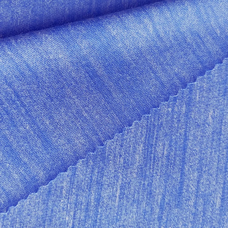 China suppliers NO MOQ free sample polyester viscose melange jersey viscose/polyester fabric
