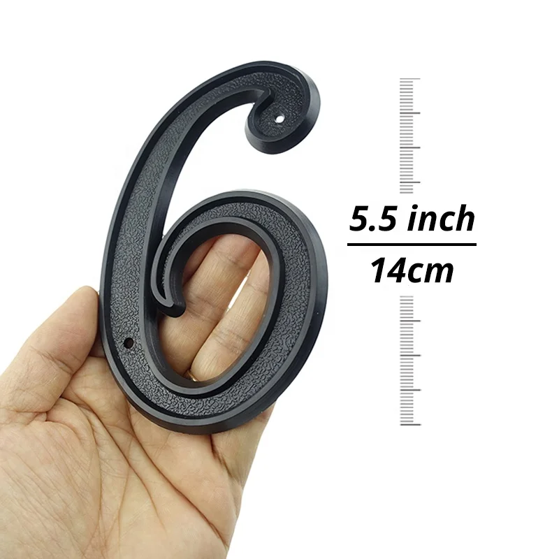 Classical 139mm (5.5-inch)  ABS Plastic Black Door Numbers Metal Digital Huisnummer House Number Plate