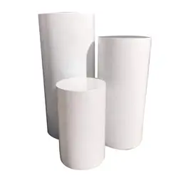 Clear White Round Cylinder Acrylic Plinths Flower Vase Circle Cylinder Pedestals Stand For Wedding Decorations