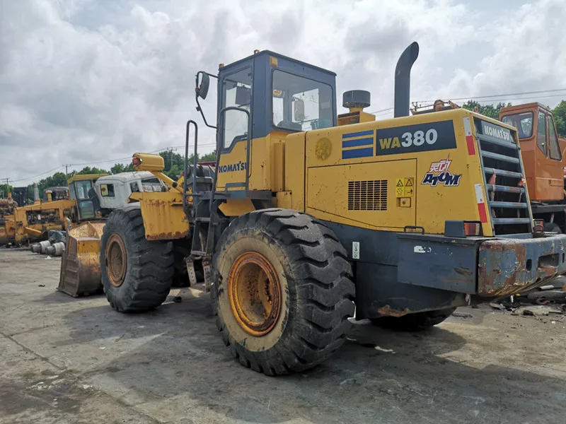 factory hot sale used komatsu wa380-3 front end wheel loader in shanghai yard