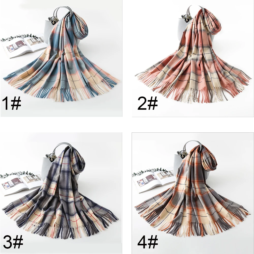 
High Quality Winter Acrylic Scarf Women Fashion Warm Pashmina Scarf Big Size Scarves 