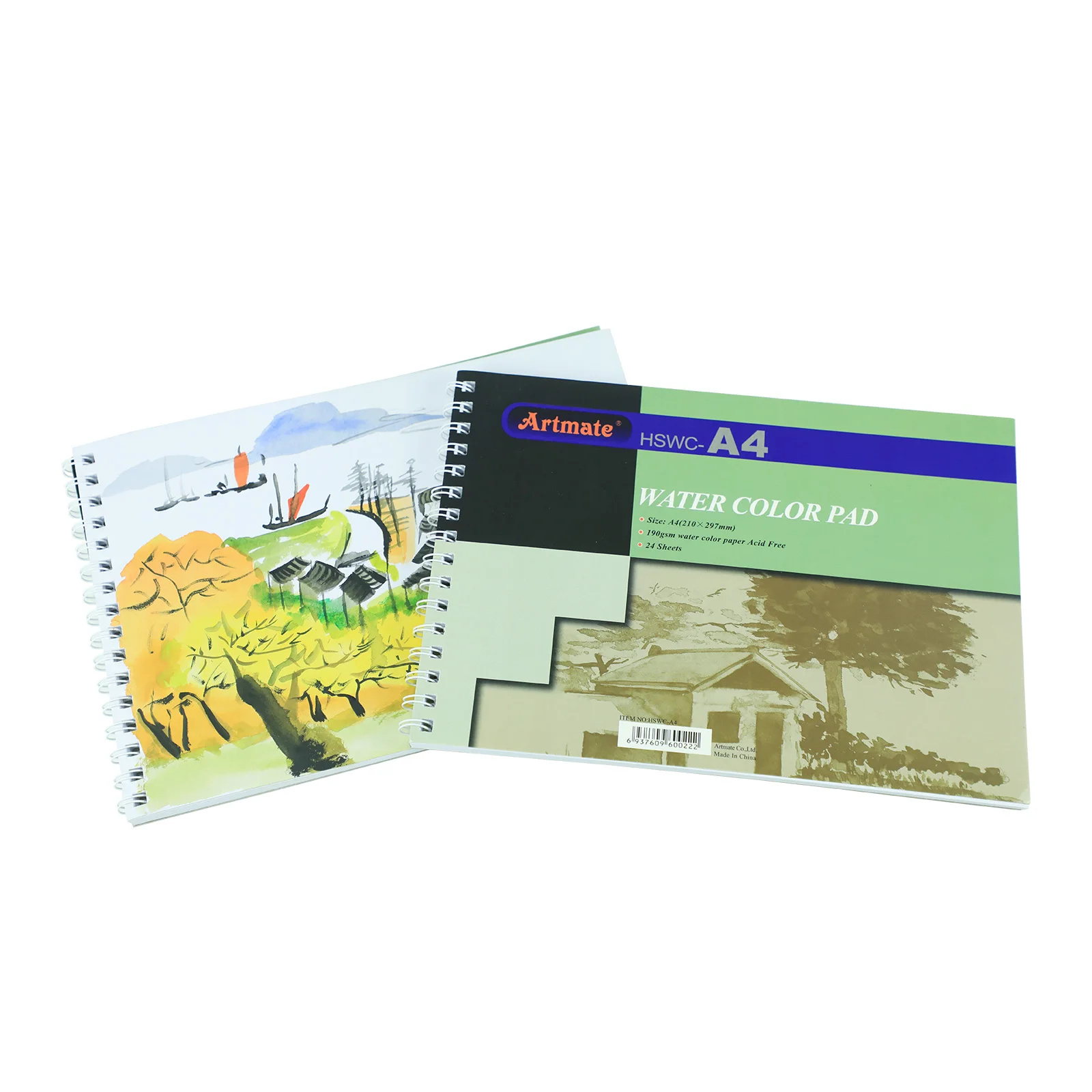 Artmate  A4 24 Sheets190gsm Watercolor Paper Pad,Acid Free Medium Grain Cold Pressed Drawing Paper
