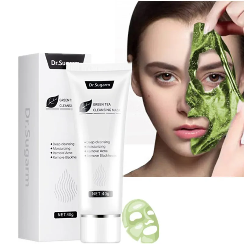 Private label natural organic moisturizing face beauty acne blackhead remover green tea cleansing peel off mask