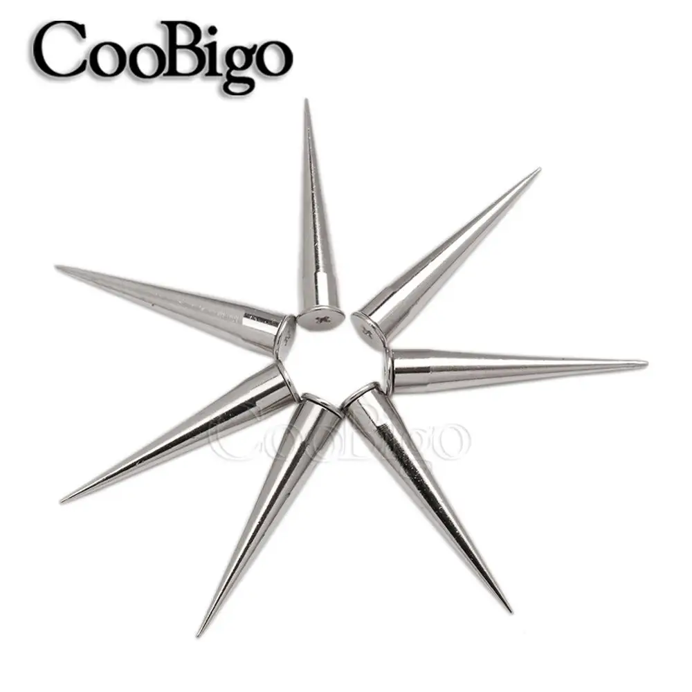 7*40mm Screwback Spike Cone Studs Rivet Nail Metal Bullet DIY Shoes Bag Belt Garment Punk Leathercraft #GZ025-40+B6S