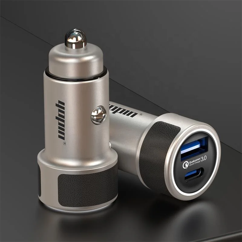 
new design branded quality metal qc car charger,type-c car charger 