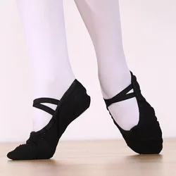 Детские танцевальные Тапочки; Кружевные парусиновые балетки на мягкой подошве для девочек; Кроссовки для девочек