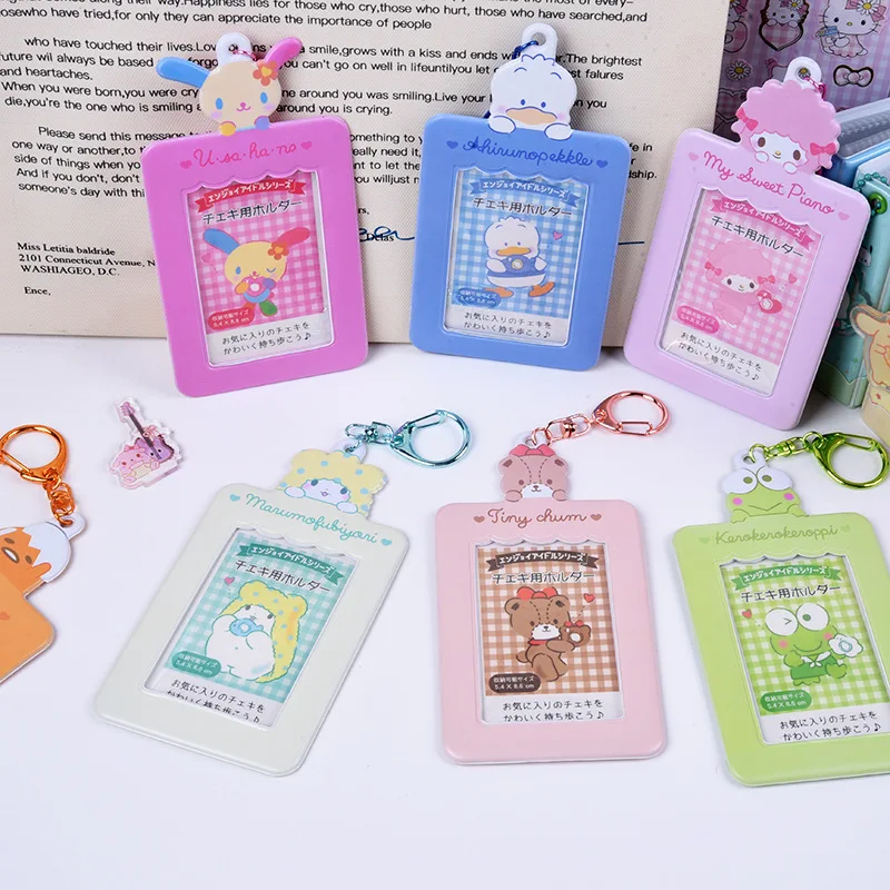 KPOP blanket bear flower bunny rum bear student bus card holder PVC cardholder ready to ship keychain pendant card holder