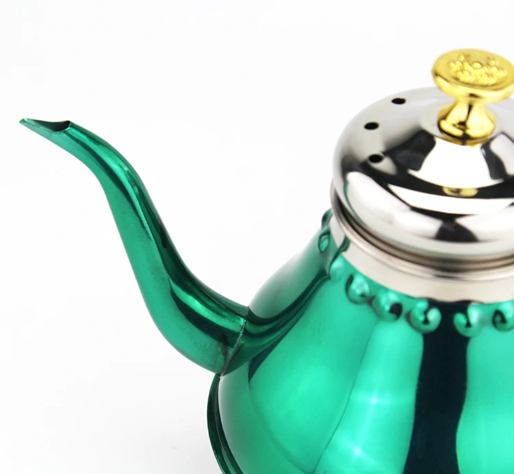 
Wholesale China green color tea pot 201 stainless steel copalace teapot with filter screen 